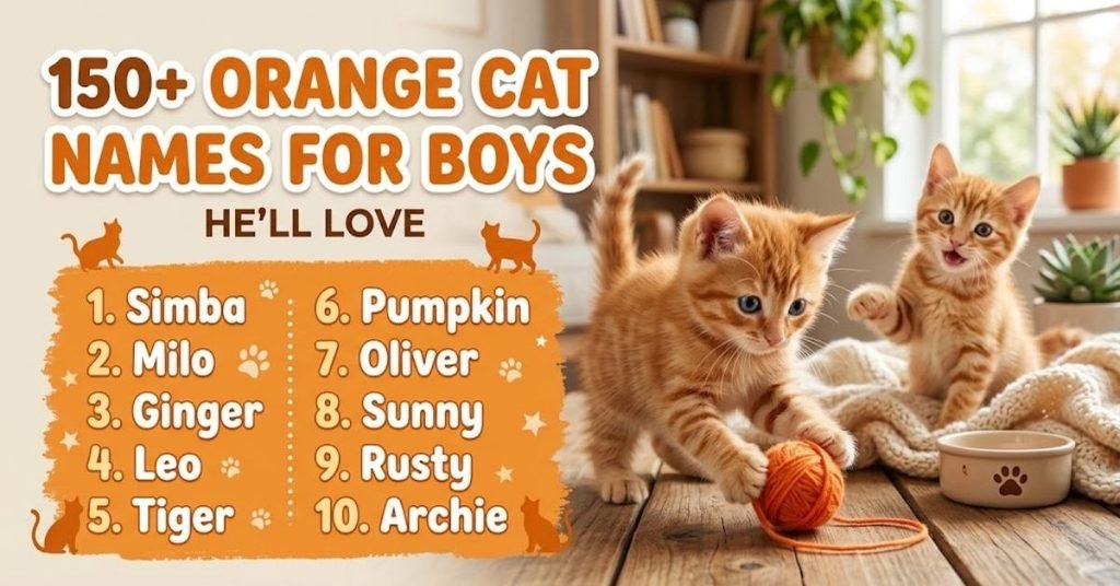 Cat Names for Boys Orange Names featured image