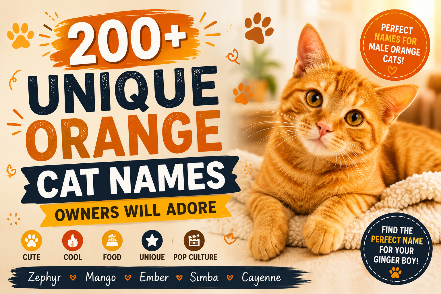 Unique Orange Cat Names