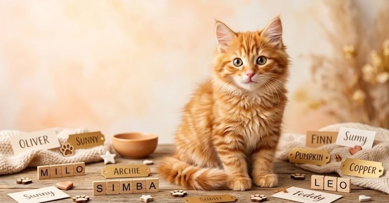 Option 1 (SEO-Friendly): "200 plus cute male orange cat names and adorable kitten naming ideas" Option 2 (Descriptive): "Graphic displaying over 200 cute orange male cat names categorized by themes" Option 3 (Short & Direct): "200 cute male orange cat names list header" Option 4 (Detailed): "Comprehensive list of 200 adorable orange male cat names for kitten owners"