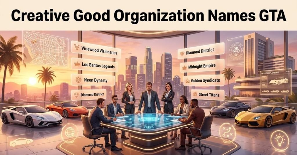 Short & Direct
Infographic presenting a curated list of creative and unique organization names for GTA players.
Descriptive
A stylish gaming graphic displaying a collection of creative executive, business, and crew name ideas for GTA Online.
Detailed
An organized visual checklist titled "Creative Good Organization Names GTA," featuring a list of inventive, standout, and memorable name ideas for GTA Online CEOs and VIPs.
