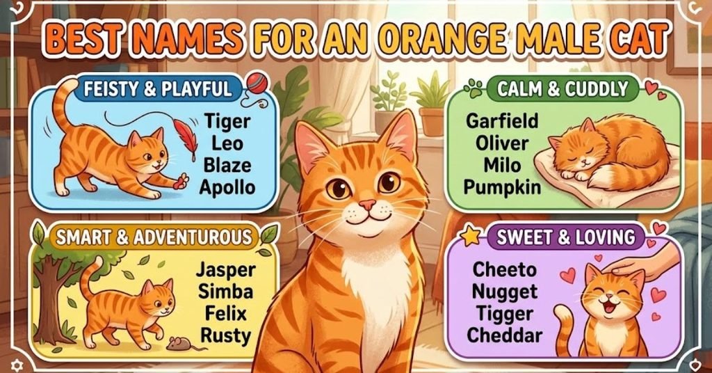 Best Names for an Orange Male Cat by Personality