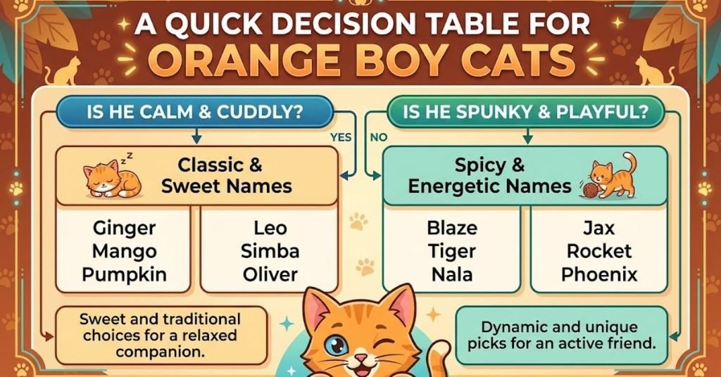 A quick decision table for orange boy cats