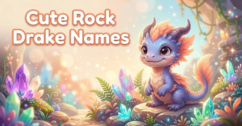 Alt Text: A colorful Rock Drake resting in a vibrant bioluminescent cave in ARK with the text overlay "Cute Rock Drake Names".
For an In-Game Screenshot:
Alt Text: A cute baby Rock Drake with bright pastel mutations standing on a glowing mossy rock in ARK: Survival Evolved.