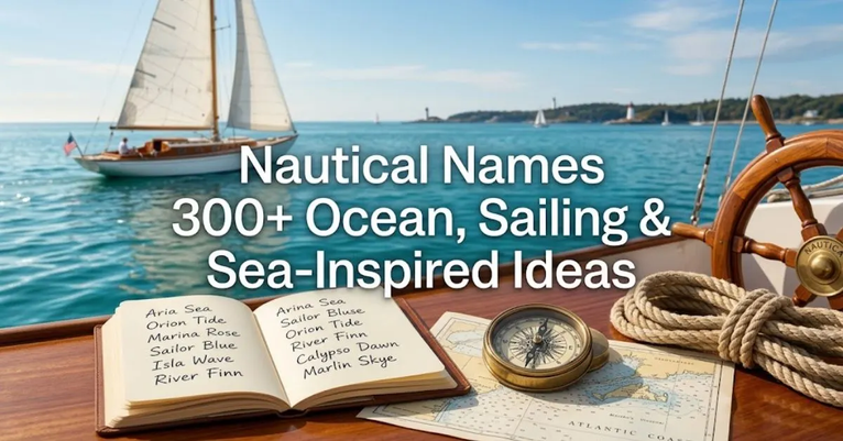 Ocean & Nature: Kai, Marina, Oceanus, Coral, Caspian. Sailing & Ships: Anchor, Beacon, Sailor, Compass, Crew. Mythical & Sea Legend: Triton, Nerida, Poseidon, Sirena, Nixie